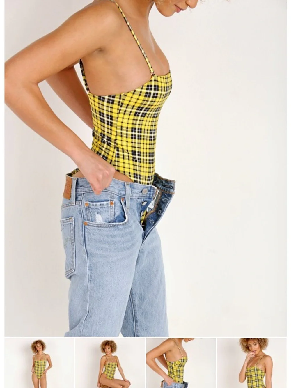 Frankie’s Bikini Tarzana One Piece Yellow Plaid Clueless